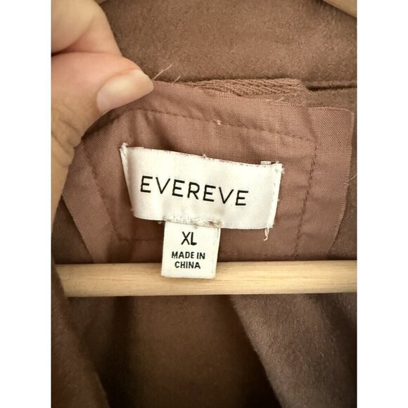 Evereve Romy Faux Suede Cropped Boxy Jacket Brown Business Casual Preppy XL - Picture 7 of 10